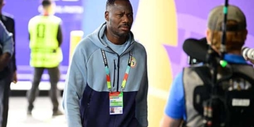 SEATTLE, USA - JULY 01 : Thiaw Pape head coach of Senegal during the FIFA World Cup 2026 Round of 32 match between Belgium and Senegal at the Lumen Field stadium on July 01, 2026 in Seattle, USA, 1/07/2026 ( Photo by Jan De Meuleneir / Photo News via Getty Images)