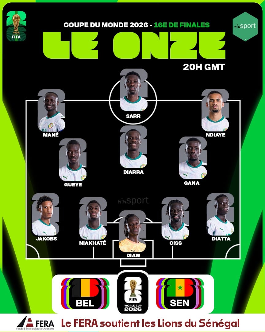 Mondial 2026 : Pathé Ciss, Pape Gueye et Iliman Ndiaye titulaires, Koulibaly et Lamine Camara sur le banc... La compo des Lions contre la Belgique - wiwsport Mondial 2026 : Pathé Ciss, Pape Gueye et Iliman Ndiaye titulaires, Koulibaly et Lamine Camara sur le banc... La compo des Lions contre la Belgique - wiwsport