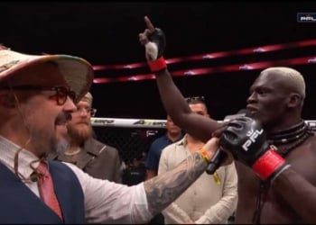 PFL – Après sa victoire, Moustapha Diakhaté révèle : « J’ai une luxation de l’épaule mais j’ai tenu bon grâce à l’héritage de Cheikh Ahmadou Bamba » !