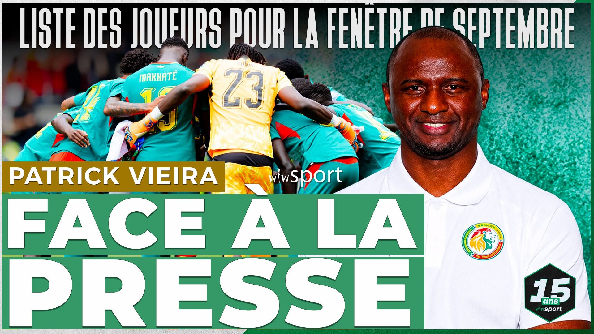 Direct - Conférence de presse Patrick Vieira : Publication liste des joueurs de l'équipe du Sénégal - wiwsport Direct - Conférence de presse Patrick Vieira : Publication liste des joueurs de l'équipe du Sénégal - wiwsport