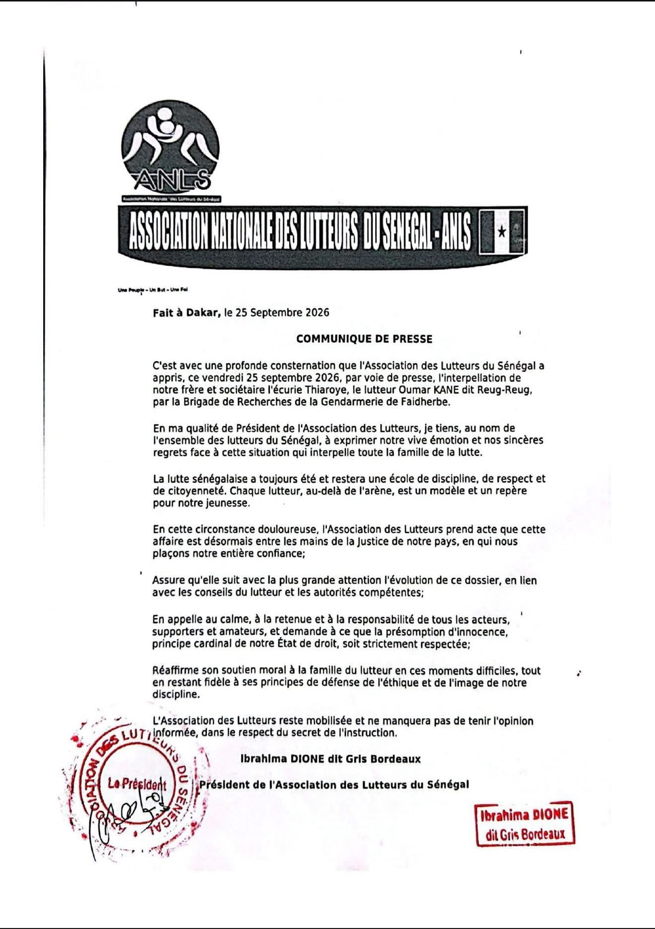 Affaire Reug-Reug : L'Association Nationale des Lutteurs du Sénégal sort du silence - wiwsport