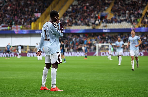 Aston Villa – Son compteur lancé, Nicolas Jackson : « J’espère que ce n’est que le début et qu’il y en aura beaucoup d’autres à venir… » ! - wiwsport BRUGES, BELGIUM - SEPTEMBER 08: Nicolas Jackson of Aston Villa celebrates scoring his team’s third goal during the UEFA Champions League 2026/27 League Phase MD1 match between Club Brugge KV and Aston Villa FC at Jan Breydel Stadium on September 08, 2026 in Bruges, Belgium. (Photo by Neville Williams/Aston Villa FC via Getty Images)
