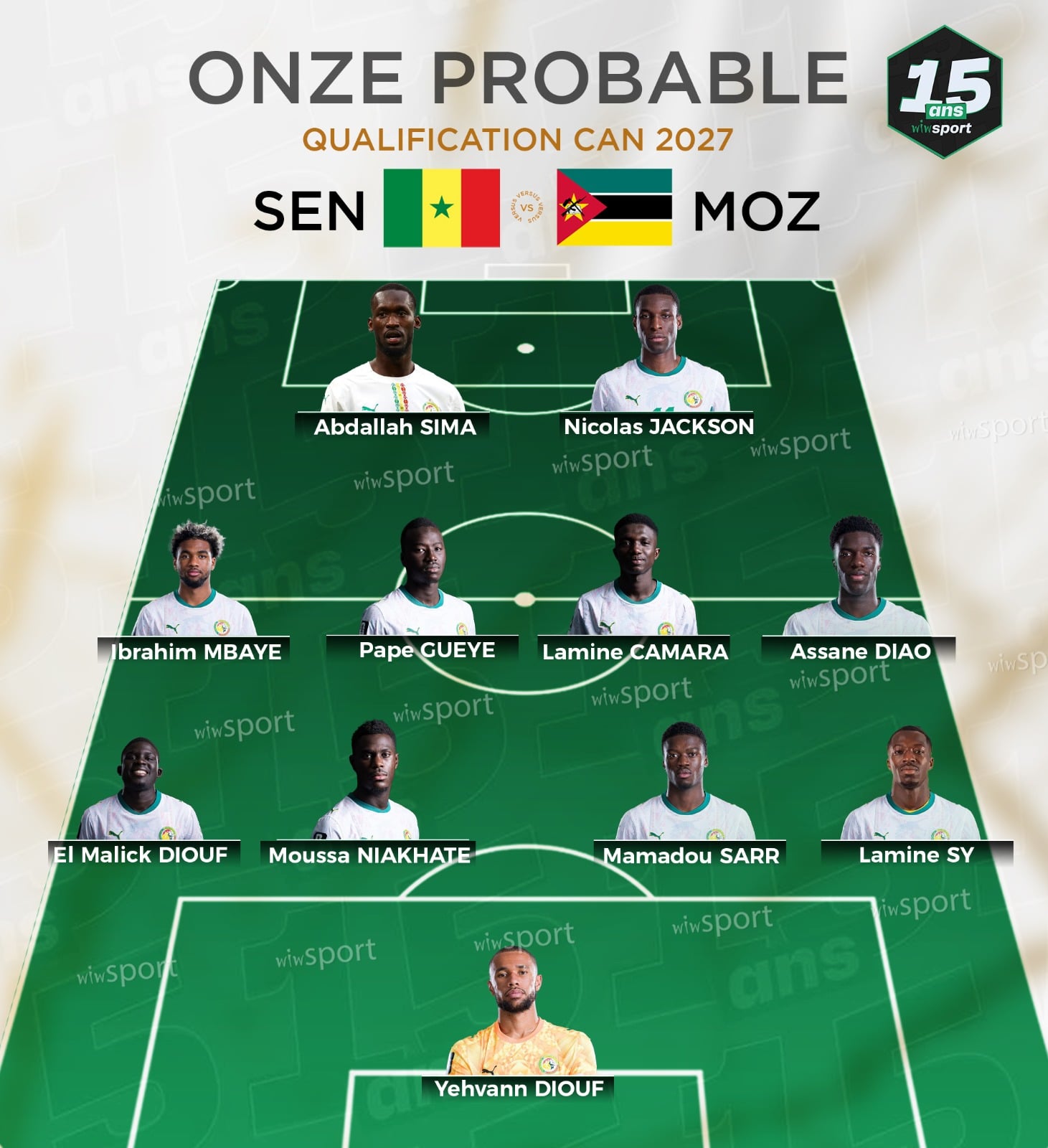 Équipe Nationale | Sénégal - Mozambique : La compo probable des Lions avec Assane Diao et Ibrahim Mbaye - wiwsport Équipe Nationale | Sénégal - Mozambique : La compo probable des Lions avec Assane Diao et Ibrahim Mbaye - wiwsport