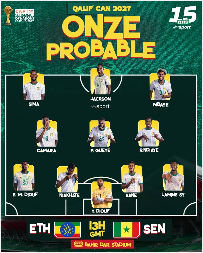 La composition des Lions contre l'Éthiopie : avec Rassoul Ndiaye et Ibrahim Mbaye d'entrée ? - wiwsport La composition des Lions contre l'Éthiopie : avec Rassoul Ndiaye et Ibrahim Mbaye d'entrée ? - wiwsport