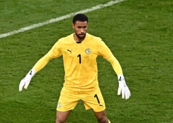 Qualifs CAN 2027 : La compo des Lions face au Mozambique avec Yehvann Diouf, Sadibou Sané et Assane Diao, Moussa Niakhate capitaine - wiwsport Dublin , Ireland - 6 June 2025; Senegal goalkeeper Yehvann Diouf during the international friendly match between Republic of Ireland and Senegal at the Aviva Stadium in Dublin. (Photo By Piaras ? M?dheach/Sportsfile via Getty Images)