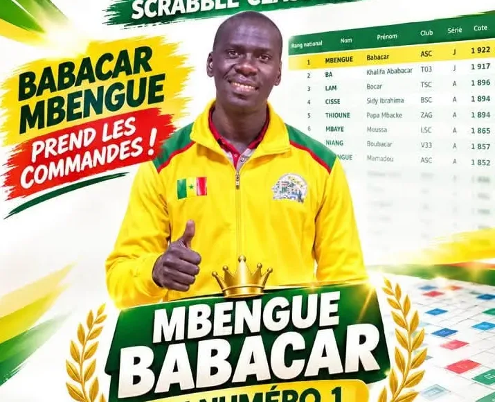 Scrabble - Babacar Mbengue s’empare de la première place du classement national 2026 - wiwsport Scrabble - Babacar Mbengue s’empare de la première place du classement national 2026 - wiwsport