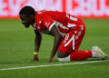 Ligue Conférence - Bamba Dieng et l’Étoile Rouge battus sur la pelouse de Lugano (2-3) - wiwsport BELGRADE, SERBIA - SEPTEMBER 06: Bamba Dieng of Crvena Zvezda reacts during the Super league season 2026/2027 match between Crvena Zvezda and Partizan at Rajko Mitic Stadium on September 06, 2026 in Belgrade, Serbia. (Photo by Srdjan Stevanovic/Getty Images)