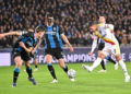 BRUGGE, BELGIUM - OCTOBER 21 :  Spileers Jorne defender of Club Brugge, Mechele Brandon defender of Club Brugge, Hazard Thorgan Forward of RC Lens during the UEFA Champions League 2026/27 League Phase matchday 3 match between Club Brugge and RC Lens on October 21, 2026 in Brugge, Belgium, 21/10/2026 ( Photo by Jan De Meuleneir / Photonews via Getty Images)