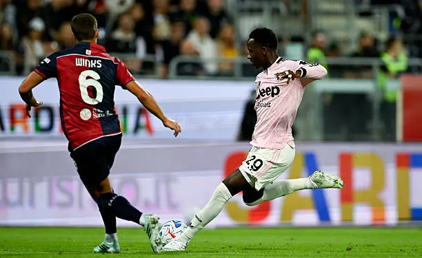 CAGLIARI, ITALY - OCTOBER 11: Pape Matar Sarr of Juventus in action during the Serie A match between Cagliari Calcio and Juventus at Unipol Domus on October 11, 2026 in Cagliari, Italy. (Photo by Daniele Badolato - Juventus FC/Juventus FC via Getty Images)