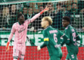Mamour NDIAYE de Saint Etienne during Ligue 2 BKT match between of Saint Etienne and Rodez at Stade Geoffroy-Guichard on October 10, 2026 in Saint-Etienne, France. (Photo by Stephane Pillaud/Icon Sport via Getty Images)