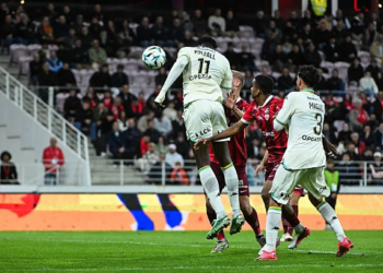 but Pape Moussa FALL of FC Metz during Ligue 2 BKT match between Dijon and Metz at Stade Gaston Gerard on October 12, 2026 in Dijon, France. (Photo by Vincent Poyer/Icon Sport via Getty Images)