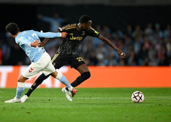VIGO, SPAIN - OCTOBER 15: Pape Matar Sarr of Juventus during the UEFA Europa League 2026/27 League Phase MD2 match between Real Club Celta and Juventus at Estadio Balaidos on October 15, 2026 in Vigo, Spain. (Photo by Daniele Badolato - Juventus FC/Juventus FC via Getty Images)